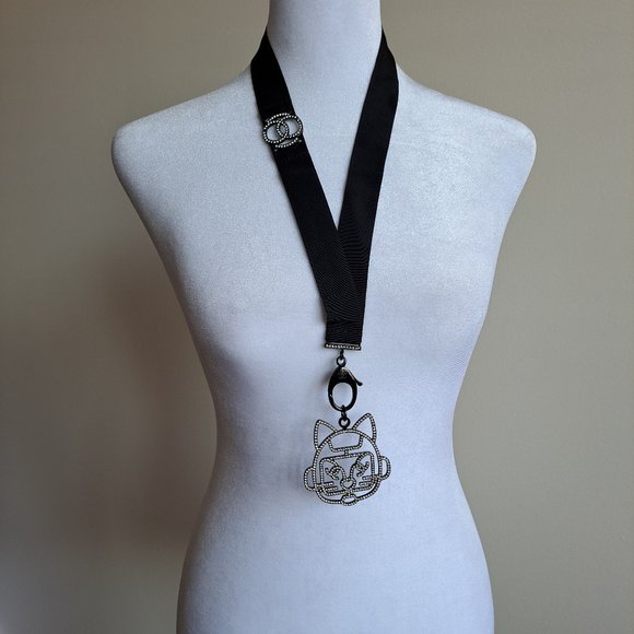 Chanel Cat Pendant Necklace with Crystals - Picture 11 of 15